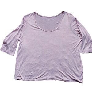 New Eileen Fisher Long Sleeve Scoop Neck  3X Lavender Silk Blend